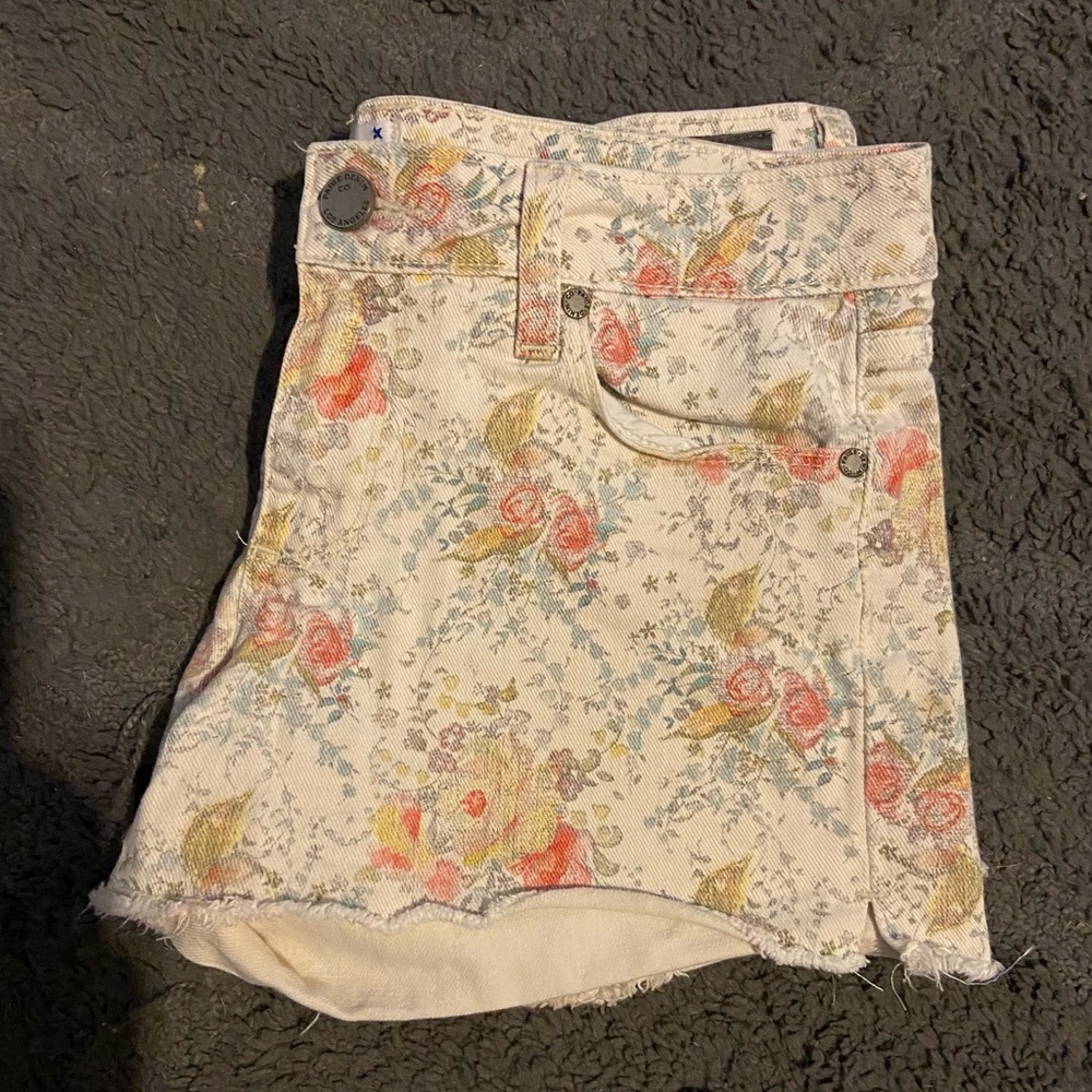 Paige Floral Denim Shorts